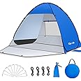 Glymnis Pop Up Beach Tent Beach Shade Tent for 1-4 Persons Sun Shelter UPF 50+ Enclose Zipper Door Portable Easy Up Beach Tent L (3-4 Person)