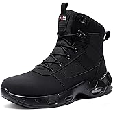 LARNMERN Steel Toe Boot Men Non Slip Work Shoe Rainproof Safety Toe Sneaker Side Zipper Industrail Boot High Top Tactical Shoe