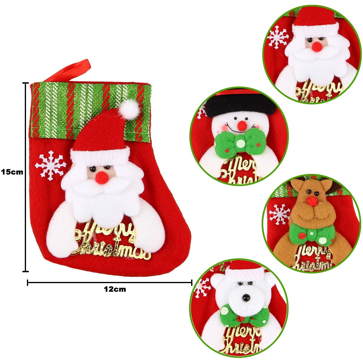 Dreampark Mini Christmas Stocking, (16 Pack) Xmas Stocking Christmas Tree Ornaments Decorations 6\