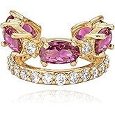 WEARON Ear Cuff Earrings for Women, Ear Cuffs Non Piercing, 14K Gold Plated Jewelry Zircon Diamond Turquoise Earrings Hypoallergenic Jewelry Gifts for Woman