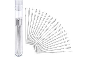 Large-Eye Stitching Needles for Leather Projects with Clear Bottle, 20 Pieces (5.2 cm)