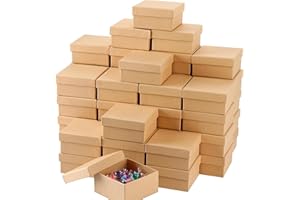 Geyee 24 Pcs Square Paper Mache Box, Small Gift Box with Lid 3.9 Inch Nesting DIY Cardboard Craft Empty Boxes for Adults Decoupaging Painting Crafting Storing Jewelry Treasure