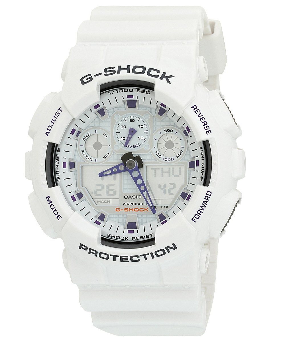 Casio Men's Ga100A-7 G-Shock X-Large Analog-Digital White And Blue Sports Watch 17 71aG3ZUEZWL