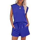 ANRABESS Two Piece Sets for Women 2026 Summer Short Lounge Set Casual Beach Vacation Outfits Spring Sweatsuits Tracksuit