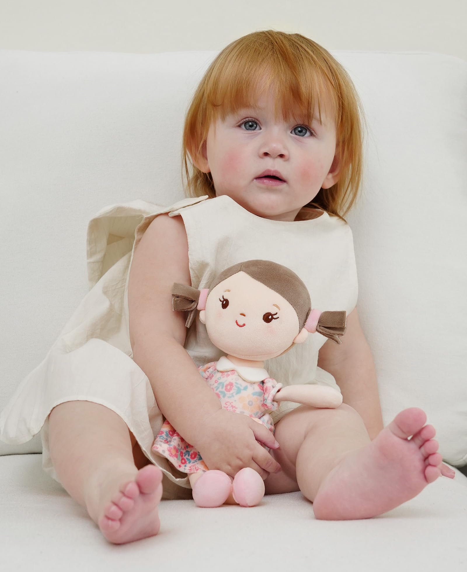 GAGAKU Weiche Plüsch-Babypuppe für Mädchen (12 Zoll) – Mein erstes Babypuppengeschenk für 1-jährige Mädchen, Kleinkinder und Säuglinge, maschinenwaschbares Stoffpuppenspielzeug 7