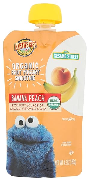 EARTHS BEST ORGANIC PEACH BANANA YOGURT SMOOTHIE, 4.2...