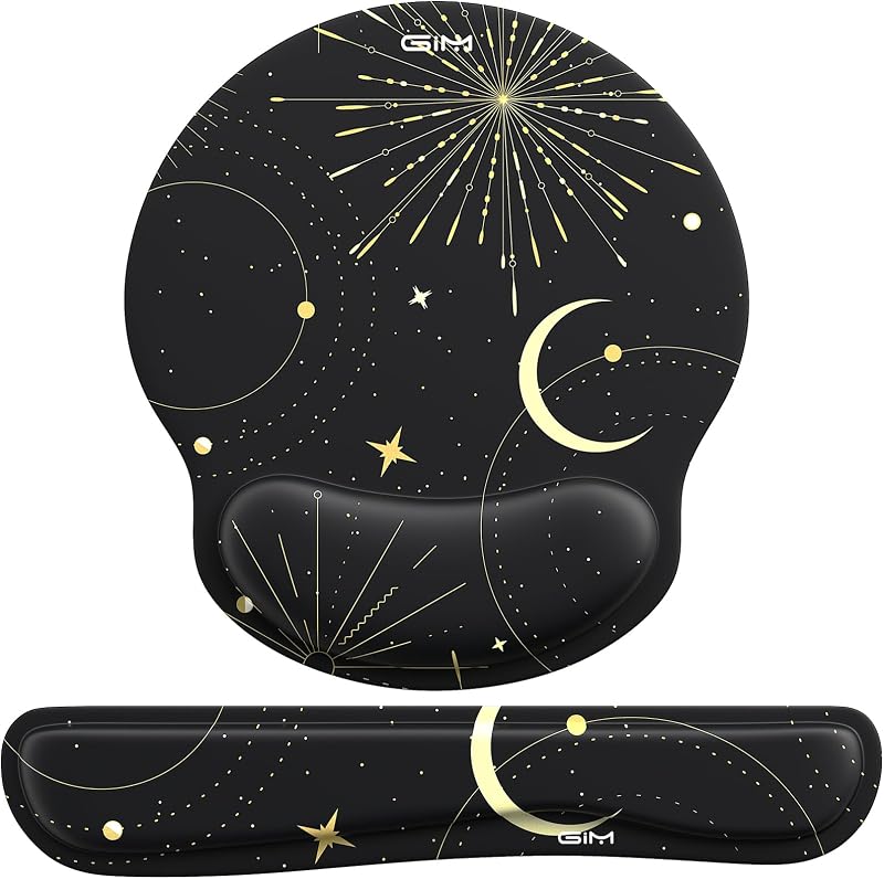 GIM Star Atlas Gaming Mouse Pad Keyboard Wrist Rest Set Memory Foam