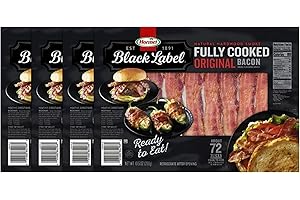 READY SET GOURMET Hormel Black Label Fully Cooked Bacon - 288 slices of bacon, 42 ounces - Natural Hardwood Smoked - Ready to Eat
