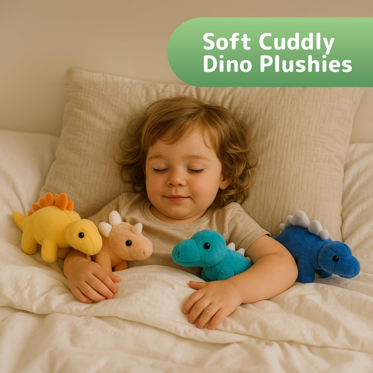 PREXTEX Plush Dinosaurs 8 Pack 5 inches Long - Thoughtful Gift for Kids - Stuffed Animal Assortment - Lovely Set for Kids