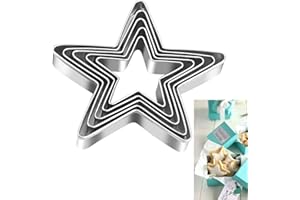 Tmflexe Stars Cookie Cutter, Pack of 5…