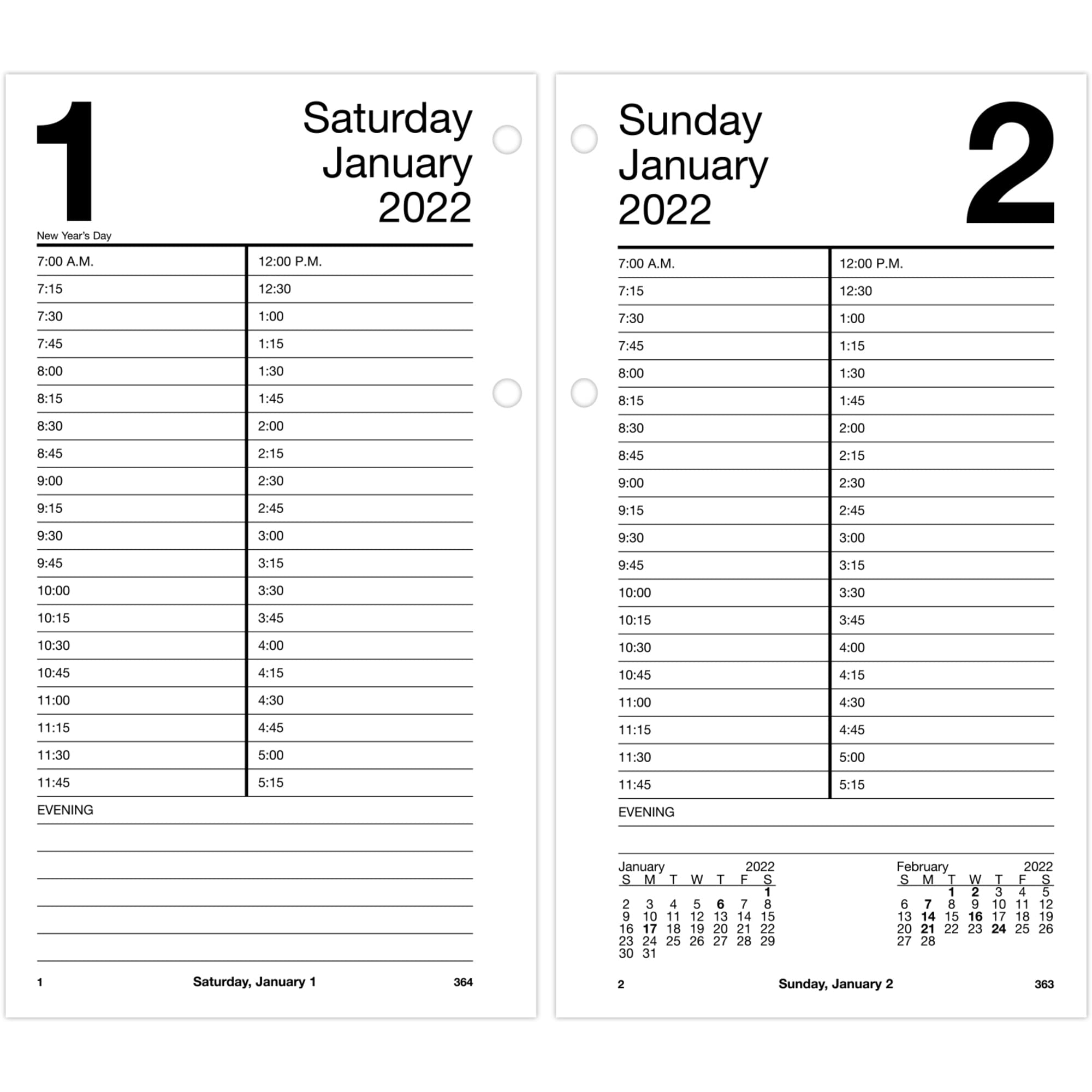 2022 Daily Desk Calendar Refill by AT-A-GLANCE, 4-1/2" x 8", Loose-Leaf (E21050)