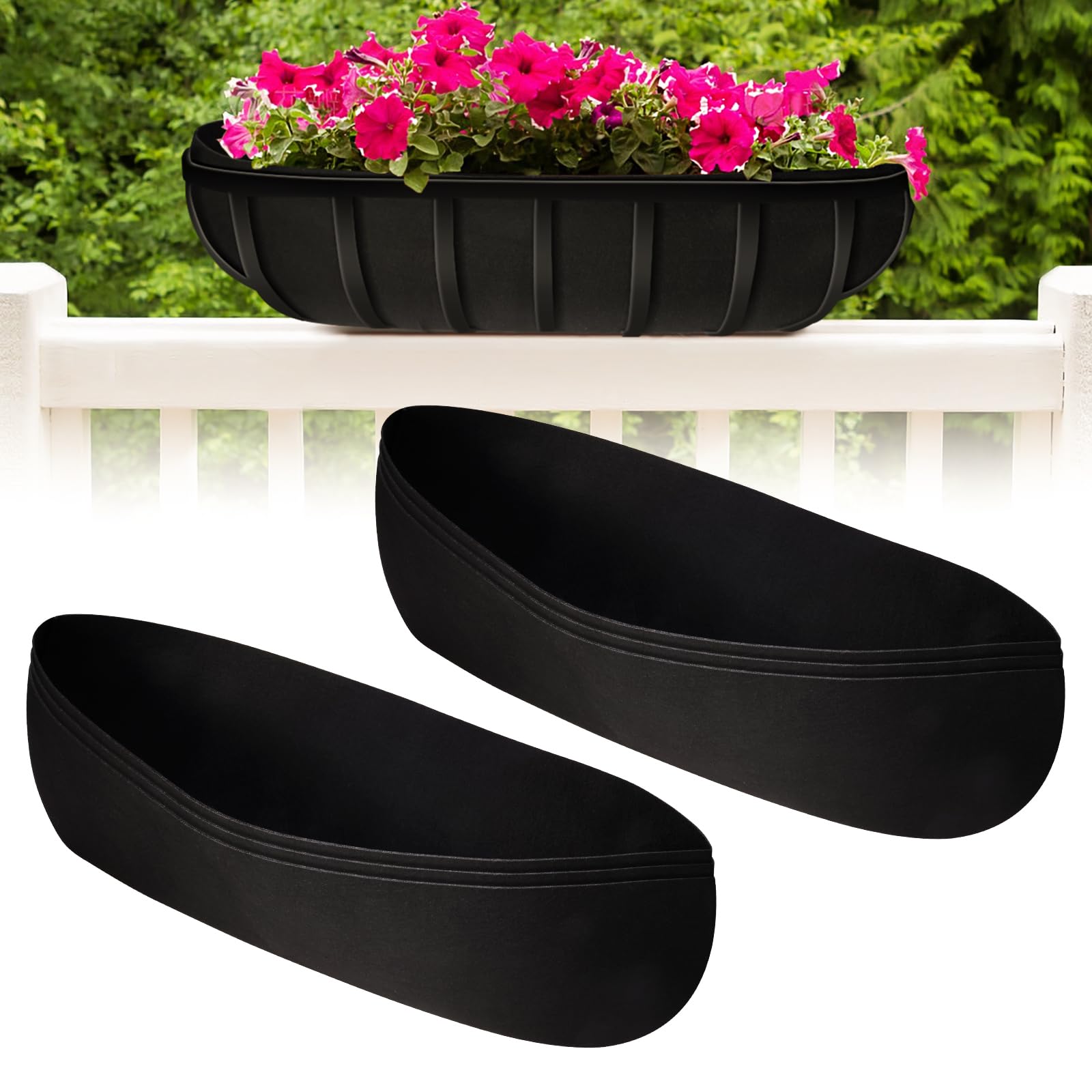 Photo 1 of DEXLALA 6 Pack 30 Inch Planter Basket Liners for Window Boxes, Hanging Planters & Flower Troughs - Reusable Fabric Liner Felt Trough Planter Insert, Non-Woven Plant Liner Replacement Coconut Fiber