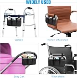 Heveer Wheelchair Side Bag with Pockets Waterproof Armrest Pouch Reflective view 4