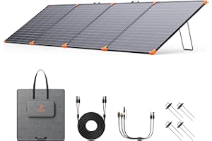 ZOUPW N-Type 16BB 450W Portable Solar Panel with Bypass Diode,RV Essentials,38V Foldable Solar Charger for Power Station 25% High Efficiency IP68 Waterproof 4 Reinforced Kickstands for Camping RV