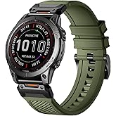 Bandletic Compatible with Garmin Fenix 6 Band - for Fenix 8 7 Band/Fenix 5 Watch Band, 22mm Quick Fit Silicone Rubber Strap for Fenix 7 6 Pro/5 Plus/Forerunner 965/945/Epix Pro Gen 2 47mm/Quatix 7