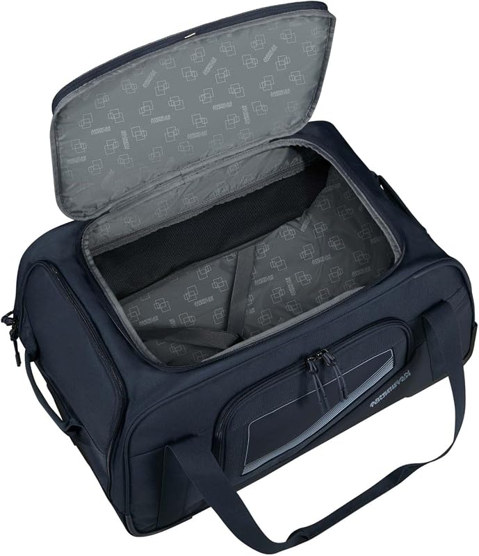 City Racer - Borsone con Ruote 55 cm, 50 L - Bagaglio a Mano con Ampio Spazio e Scomparto Scarpe - Idrorepellente, Smart Sleeve, Resistente - Blu (Navy)