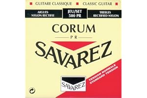Savarez 500PR Corum Cristal Classical Guitar Strings, Standard Tension, Blue Card