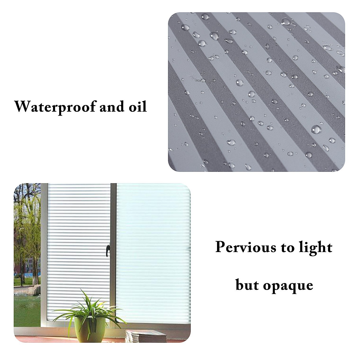 Pellicola Vetro Finestra Privacy Effetto Seta Pioggia 120x400 Cm – Antigraffio, Rimovibile, Blocca UV