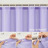 Furlinic Anti Mould Shower Curtain Purple Polyester Waterproof 47x78 Inch view 6