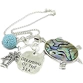 Sea Turtle Car Accessories, Rear View Mirror Charm, Beach Keychain for Women, Valentines Day Gifts for Women
