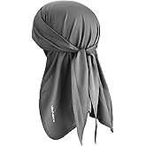 Bandanas Skull Caps for Men, Do Rag Women Breathable Helmet Liner, 3 in 1 Face Covering UV Sun Protection Neck Drape Durags