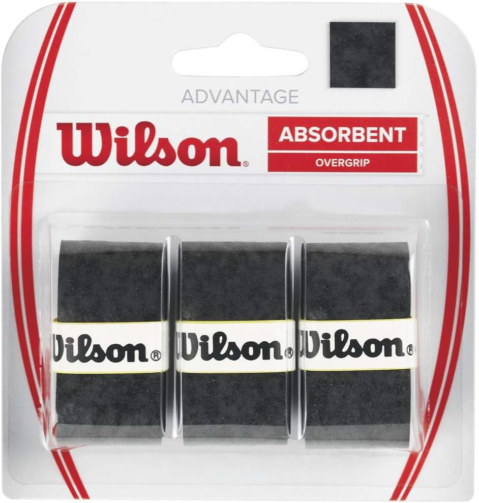 Wilson Advantage Tennis Racquet Over Grip (Pack of 3), Black : Tennis Racket Grips : Sports & Outdoors