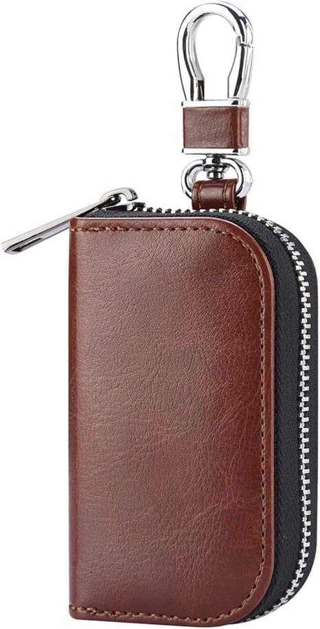 Amazon 21年新品 Cigamate リレーアタック防止ケース 電波遮断 キーケース リレーアタック防止 車盗難防止対策 ダークブラウン 服 ファッション小物 車 バイク