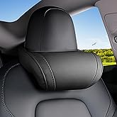 Erivis Car Neck Pillow for Tesla Model Y/3/S/X/Cybertruck Memory Foam Headrest Pillow Ergonomic Design Neck Support Seat Headrest Softness Comfortable Car Pillow (Black, 1 Pack)