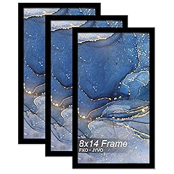 Fxojyvo 8x14 Picture Frame Set of 3, Black Frame