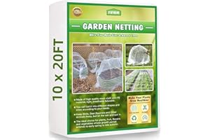 FIFNIM 10x20FT Garden Netting,Fine Garden Mesh Netting Protection Reusable Plant Garden Bed Row Cover Nylon Net Fabric for Vegetables Plants Fruit Trees Flowers