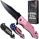 Legal Pink Pocket Knife for Women Self Defense