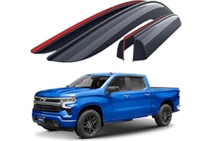 Goodyear Shatterproof Window Deflectors for Trucks Chevrolet (Chevy) Silverado/GMC Sierra 1500 2019-2024 Crew Cab, Tape-on Rain Guards, Vent Deflector, Vent Visor, Truck Accessories, 4pcs- GY003181LP