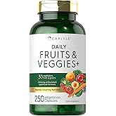 Carlyle Fruits and Veggies Supplement | 250 Capsules | Made with 30 Fruits and Vegetables | Vegetarian, Non-GMO, Gluten Free Superfood Formula