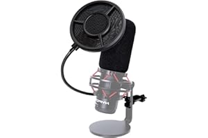 Pop Filter Foam Cover Set for HyperX QuadCast, QuadCast S - 6 Layer 5.5inch HyperX QuadCast Pop Filter Metal Sponge Mic Filte