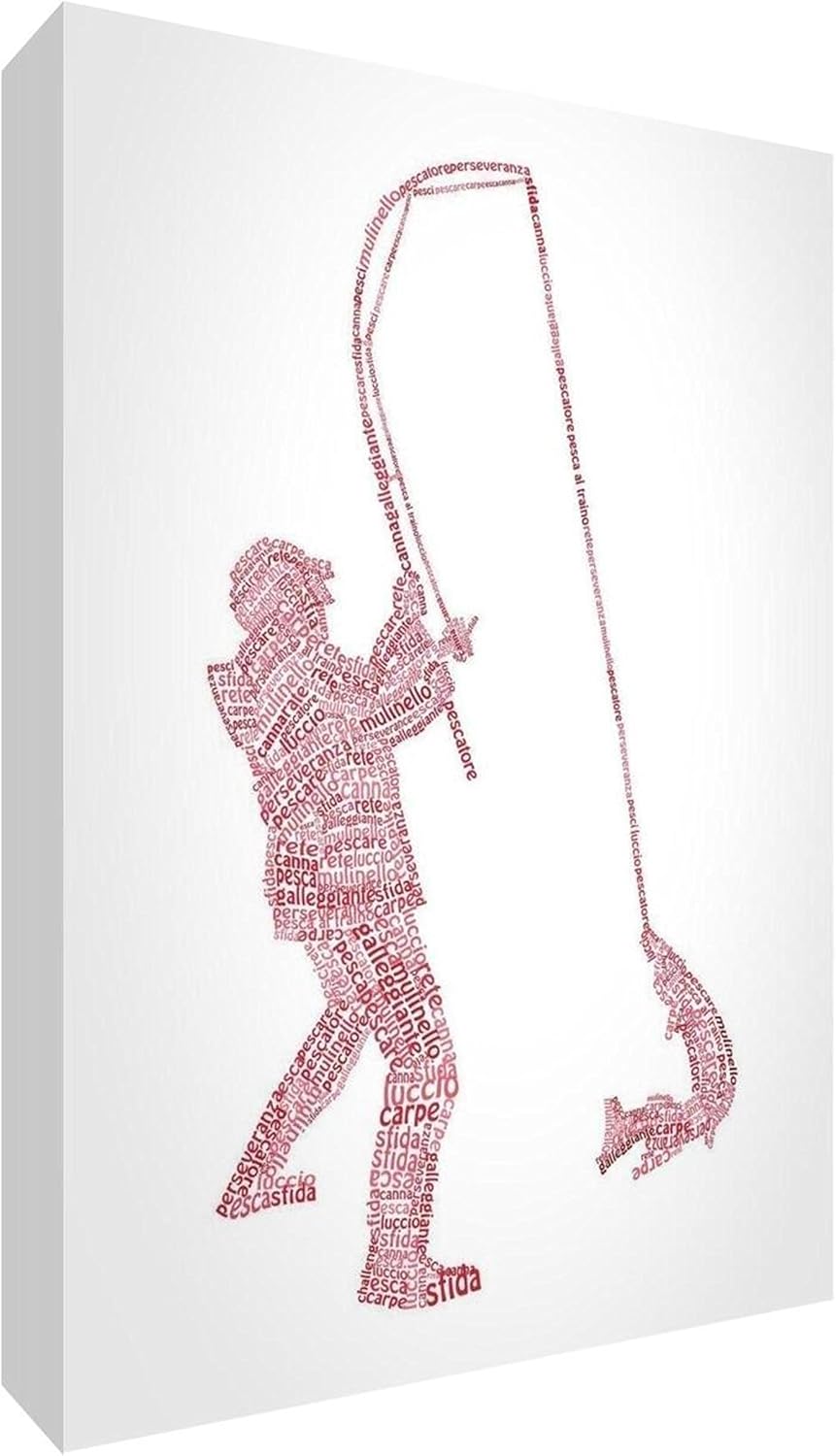 Feel Good Art Fisherman128 09it Pescatore Quadro Su Tela Confezionata Con Pannello Frontale Pieno Disegno Moderno Tipografico Rosso 30 X 20 X 4 Cm Amazon It Casa E Cucina