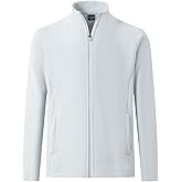 M MAELREG Winter Fleece Jackets for Men Lightweight Stand Collar Fashion Wave Texture Warm Full Zip Mens Coat with Pockets
