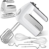 5-Speed Electric Hand Mixer, 800W Handheld Mixer with Turbo for Baking & Cooking, Kitchen Food Mixer with Storage Case & 5 St