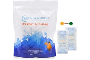 Wisesorb Silica Gel Packs, 0.5 Gram 300 Pack Dessicant Packets for Storage, Color Indicating Silica Packets, Non-Woven Paper 