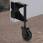 SANKINS Spring Loaded Gate Caster for Wooden Gate PVC Fence, Heavy Duty Gate Wheel Caster with 360 Degree Universal Mount Plate for Metal gate, Yard Fence, 4-Inch, 220 Lbs Capacity, Black
