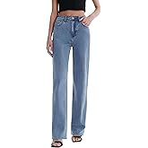 SGIVL Women’s Jeans High Waisted Straight Leg Stretchy Jeans Trendy Wide Leg Casual Fit Denim Pants