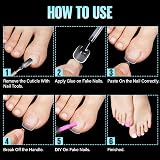 TOMICCA 120pcs Short False Toenails 12 Sizes Matte Fake Toe Tips 16mm Wide view 6