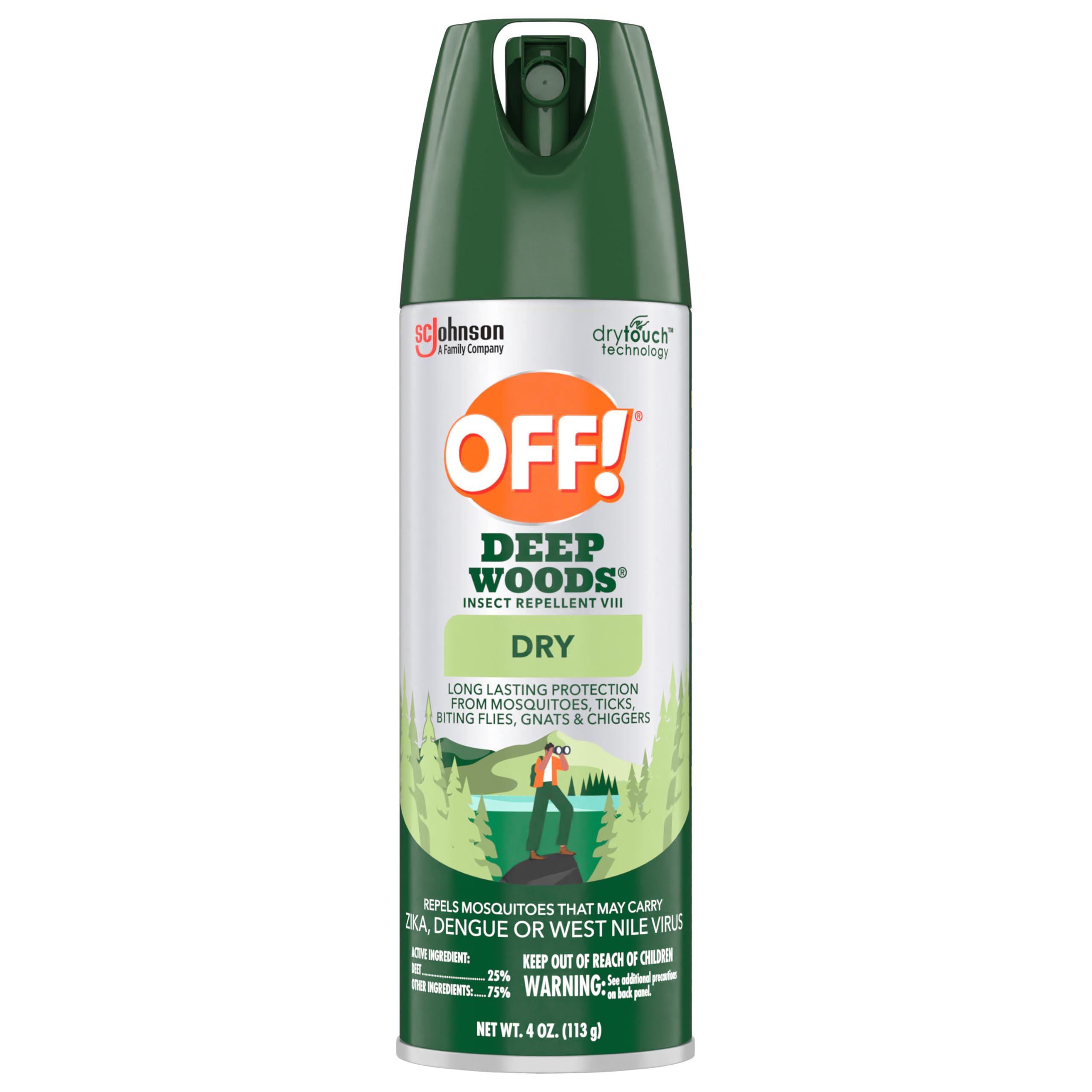 OFF! Deep Woods Insect Repellent Aerosol, Dry, Non-Greasy Formula, Bug Spray with Long Lasting Protection from Mosquitoes and Ticks, 4 oz
