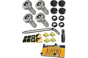 GKmow 4 Set Anti Theft Licence Plate Screws, SS Rustproof Bolts Fasteners, Universal Torx Head Security Tamper Resistant Tapping License Plate Bolt (Silver #01)