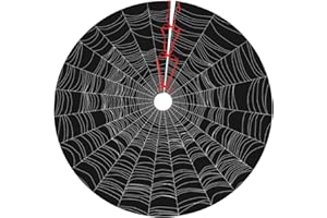 LUMANSITTER Funny Halloween Spider Web Black White 36 Inch Christmas Tree Skirt Carpet Mat Funny Party Decor Supplies for Xmas Halloween Decorations Occasion Ornament