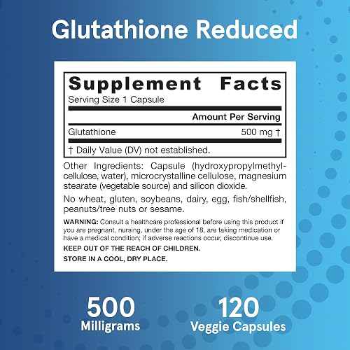 jarrow formulas glutathione reduced 500 mg 120 capsules - Veggie - Intracellular Antioxidant - Quality Glutathione Supplements - Supports Recycling of Vitamins C & E - Non-GMO - Gluten-Free - Vegan in Kenya b:immune Melts Pro™ Tesofensine + Treatment:1 Month