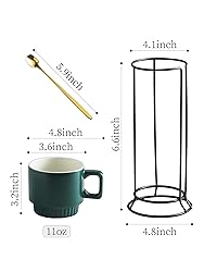 Miamolo Cappuccino Cups Set of 4, Stackable Coffee