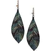 Handmade Boho Lightweight Statement Leaf Earrings with Detailed Texture for Women