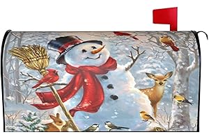 MANTAIYUAN Mailbox Cover, Christmas Snow Mailbox Covers Magnetic Mail Wraps Post Garden Decorations 25.5x21 in