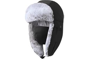 GADIEMKENSD Winter Trapper Hat with Ear Flap Chin Strap and Windproof Mask