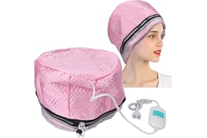 Heat Cap, Temperature Adjustable Hair Thermal Steamer Treatment SPA Cap Promote Nutrient Absorption, Deep Conditioning Natura